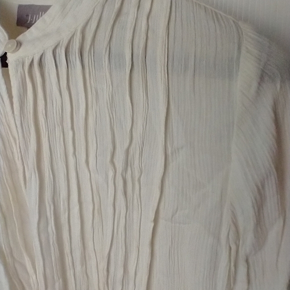 J. Jill creme long sleeve button open front button sleeve long blouse. Size XS - Picture 2 of 11
